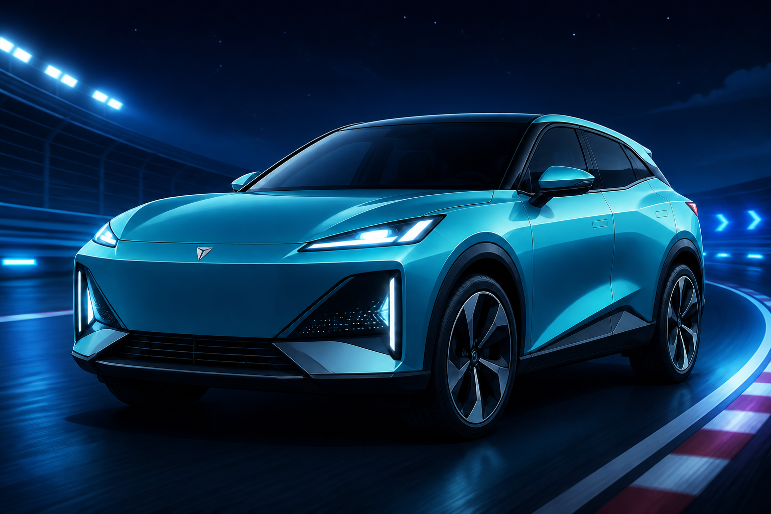 A modern Deepal-style electric SUV with a Deepal badge on the front